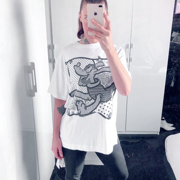MONSE X DISNEY/NWOT White Oversized T-Shirt With Black Pluto